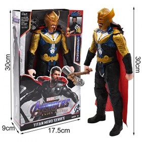Thor Figurine, XRHOT 30CM Figurine Hero Thor Action Model Enfants Héros Thème Anniversaire Décoration Jouet à Collectionner T