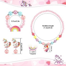 BTHRORO Licorne Sac a Main Bijoux Enfants Fille, Peluche Sac Licorne Princesse Collier Bracelet Boucles dOreilles Bague Pinc