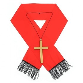 Totority Déguisements DHalloween 1 Ensemble Halloween Costumes Moine Costume Accessoire Grande Croix Charme Costume Hallowee