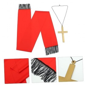 Totority Déguisements DHalloween 1 Ensemble Halloween Costumes Moine Costume Accessoire Grande Croix Charme Costume Hallowee