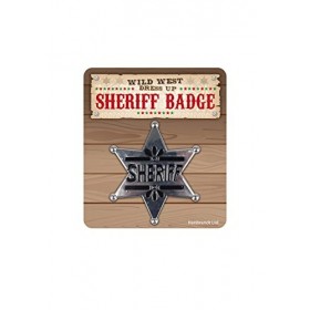 HENBRANDT Badge de shérif adulte de 5,5 cm - Badge de police, de shérif, de cowboy, de détective Wild West - Accessoire de dé