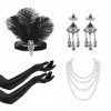 MIVAIUN 1920 Accessories, Année 20s Gatsby Costume Accessoires pour Femme, Années 1920 Accessoires Gatsby Costume Set Headban