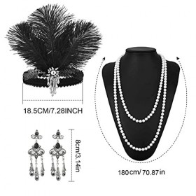 MIVAIUN 1920 Accessories, Année 20s Gatsby Costume Accessoires pour Femme, Années 1920 Accessoires Gatsby Costume Set Headban