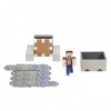 Minecraft coffret Wagonnet, figurine Steve et accessoires, jouet d’action et d’aventure pour enfant inspiré par le jeu vidéo,