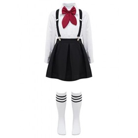 YUUMIN Enfant Fille Costume de Marin Uniforme Scolaire Anime Cosplay Déguisement Écolière Japonaise Ensemble Robe & Accessoir