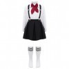 YUUMIN Enfant Fille Costume de Marin Uniforme Scolaire Anime Cosplay Déguisement Écolière Japonaise Ensemble Robe & Accessoir