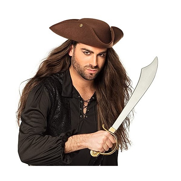 Boland 00697 – Épée de pirate, 52 cm, argent, or, plastique, enfant, adulte, accessoire de carnaval, Halloween, fête à thème,