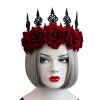 Halloween Couronne de Fleurs Sorcière Bandeau Couronne Gothique Medieval Guirlande Florale Vintage Serre-tête Couvre Chef de 