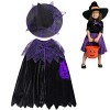 YUANXING sorcière pour filles - Accessoires pour déguisements en sorcière dHalloween - Fancy Witch Halloween Dress Up Set po