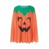 WUOOYOQ Costume de pancho citrouille dHalloween mignonne cape fantôme citrouille cape accessoire de fête pour enfants et adu