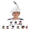Charlie Crow Chapeau Tudor Accessoire de costume pour enfants | Dix couleurs | Taille unique 3-12 ans Blanc 