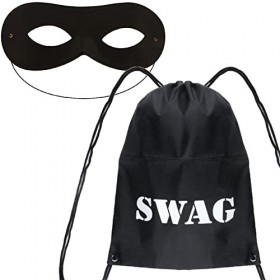 Dreamzfit Ensemble daccessoires de déguisement unisexe pour adultes et enfants avec sac et masque de domino pour les yeux de