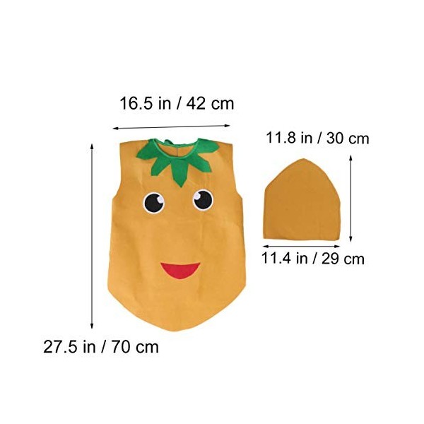 ABOOFAN Kit De Costume De Fruits Et Pour Enfants Costumes De Performance De Pommes De Terre Vêtements Chapeau Drôle Enfants H