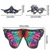 SKHAOVS Cape avec ailes de papillon - Cape dHalloween avec masque pour les yeux - Accessoire de cosplay pour filles arc-en-
