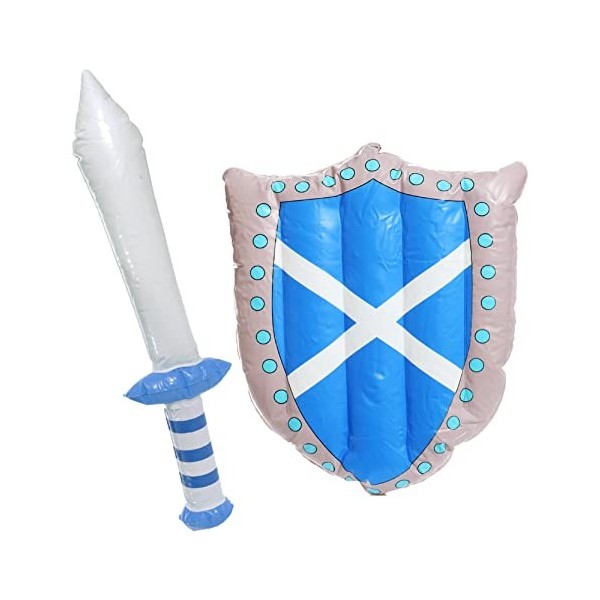 Drapeau écossais gonflable - Accessoire de déguisement pour déguisement - Épée et bouclier - Décoration de rugby