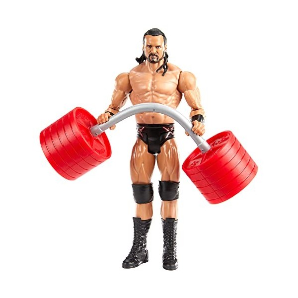 WWE Coffret Wreekin figurine de catch articulée Drew McIntyre avec action de frappe et accessoire haltères pliables, jouet po