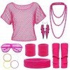 OHSN Annees 80 Déguisement Année 80 Deguisement Annee Femme 14PCS Accessoire Annee 80 Femme Tenue Annee 80 Femme Costume Anne