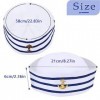 Chapeau de Marin Chapeau de Capitaine de Yacht Bleu Blanc Chapeau de Matelot pour Accessoire de Déguisement pour Accessoire d