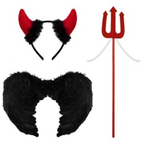 Kitimi Ailes dange pour enfants Halloween Carnaval Ange Costume Ailes de fée Enfant Plume Ailes Costume Accessoires Fête Fan