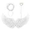Kitimi Ailes dange pour enfants Halloween Carnaval Ange Costume Ailes de fée Enfant Plume Ailes Costume Accessoires Fête Fan