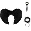 Kitimi Ailes dange pour enfants Halloween Carnaval Ange Costume Ailes de fée Enfant Plume Ailes Costume Accessoires Fête Fan