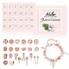 Naler Calendrier de lAvent 2023 Multicolore Noël, Kit de Bijoux Bracelet DIY Perles Européennes, Bijoux Charmes Bracelet Per