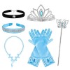 HIFOT Princesse Deguisement Accessoires Filles, Belle Gants Couronne Baguette Magique Collier Dress Up Bijoux Set pour Cospla