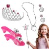 LINGJIONG Princesse Et Chaussures Dhabillage, Princesse Dress Up Accessoires-Chaussures/Diadème/Collier/Boucles doreilles/B