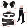 UFLF Kit de Déguisement dOreilles de Chat Cosplay Bandeau de Chat en Peluche Collier Ras du Coup Gants Chaussettes Longues p