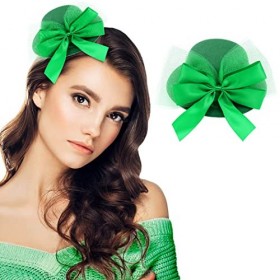 Chaioe Fête de la Saint-Patrick Pinces à cheveux Chapeau à nœuds vert irlandais Barrettes Accessoires pour cheveux pour la fê