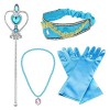 Monissy Enfant Accessoires Déguisement Aladdin Princesse Jasmine Serre-tête Couronne Boucles doreilles Collier Gants Noeuds 