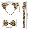 SSRDFU Oreilles de léopard Bandeau Ensemble Oreilles Queue Noeud Papillon - Animal Chat Oreilles Bande Arc Queue Fantaisie Dr