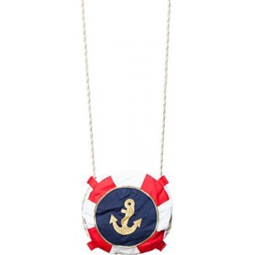 ORLOB Accessoires de Costume de bouée de Sauvetage de Marin Rouge-Blanc de Sac à Main de Dames Carnival seafaring