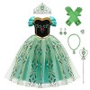 FYMNSI Robes Enfant Fille Princesse Anna La Reine des Neiges Cosplay Costume Déguisement Cadeau Soirée Cérémonie Anniversaire