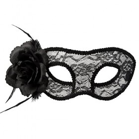 Boland 97528 Masque pour les yeux Mystique en dentelle Noir Sexy Masque vénitien Costume de mascarade Halloween Masque facial