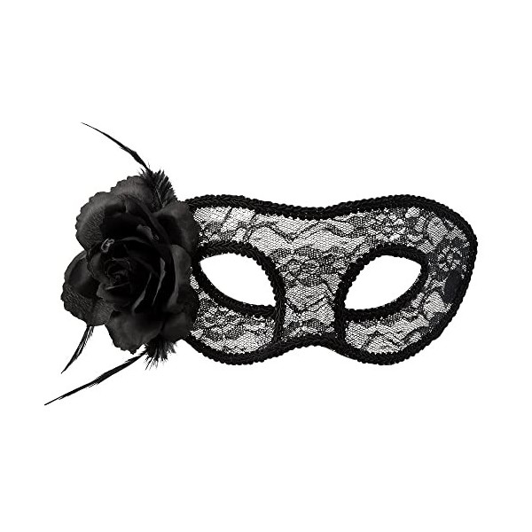 Boland 97528 Masque pour les yeux Mystique en dentelle Noir Sexy Masque vénitien Costume de mascarade Halloween Masque facial