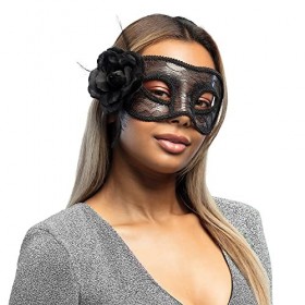 Boland 97528 Masque pour les yeux Mystique en dentelle Noir Sexy Masque vénitien Costume de mascarade Halloween Masque facial