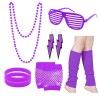 Lot de 10 accessoires de costume des années 80 pour femme, ensemble daccessoires de costume des années 80 avec collier, bouc