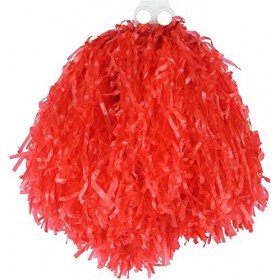 I LOVE FANCY DRESS LTD Jumbo Cheerleader Pompon - Paquet de 1 - Pompon à Pompon Rouge avec Prise pour Les Doigts - ÉUA Améric