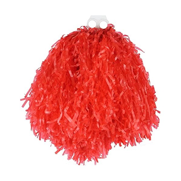 I LOVE FANCY DRESS LTD Jumbo Cheerleader Pompon - Paquet de 1 - Pompon à Pompon Rouge avec Prise pour Les Doigts - ÉUA Améric