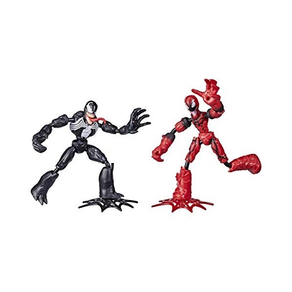 Marvel Spider-Man Bend and Flex - Venom Vs Carnage Figurines Flexibles de 15 cm, pour Enfants