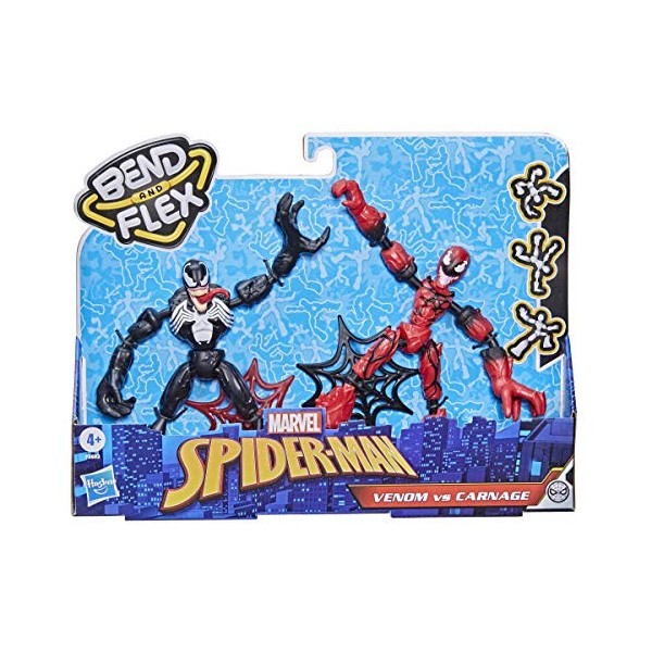 Marvel Spider-Man Bend and Flex - Venom Vs Carnage Figurines Flexibles de 15 cm, pour Enfants