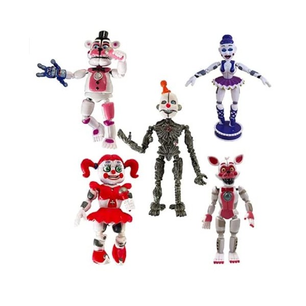 AIVENTING FNAF Ours lumineux Freddy Foxy Sister Lieu daction dhorreur Figurines FNAF Joints mobiles pour enfants, anniversa