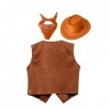 dPois Déguisement Cowboy Cowgirl Enfant Garçon Fille Gilet Western Cowboy Chapeau Costume Accessoires Bandana pour Halloween 
