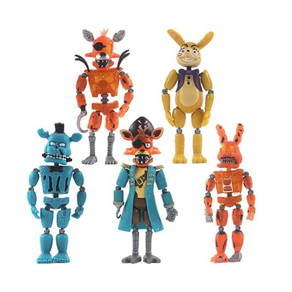 AIVENTING FNAF Ours lumineux Freddy Foxy Sister Lieu daction dhorreur Figurines FNAF Joints mobiles pour enfants, anniversa