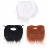 PRETYZOOM Lot de 3 moustaches noires et blanches et brunes pour Halloween, accessoires de déguisement, accessoires de fête, d