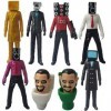 Gensly Lot de 8 Skibidi Toilet Figures cadreur Homme de télévision Figures Figurines de Combat Skibidi pour Les Enfants Fête 