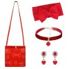 HIFOT 4Pcs Deguisement Encanto Dolores Sac A Main avec Accessoire Lot pour Fille, Déguisement Encanto Enfant Costume Bijoux, 