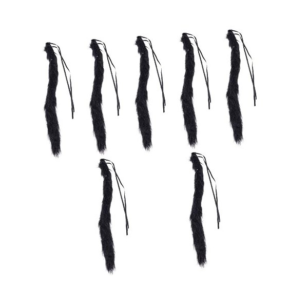 Abaodam 1Pc Fausse Queue Habiller Filles Vêtements Noir Déguisement Jeu De Rôle Costume Queue DAnimal Noir Halloween Queue D