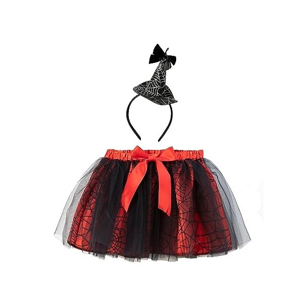 Hifot Deguisement Halloween Fille,Citrouille Jupe Tutu Bandeau Accessoire Halloween,Costume Carnaval Halloween Cosplay Fille